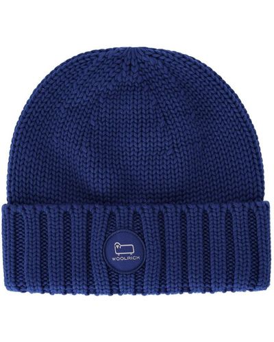 Woolrich Könige mütze mit logo - Blau