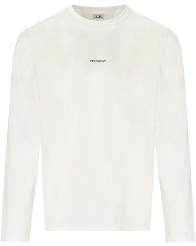 C.P. Company T-shirt brushed jersey logo blanc