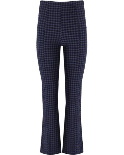 Ganni Check Flare Trousers - Blue