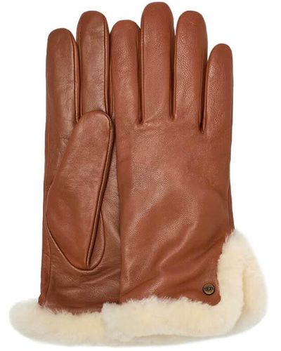 UGG Leather sheepskin chestnut handschuhe - Braun