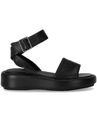 Emporio Armani Black Nappa Platform Sandal