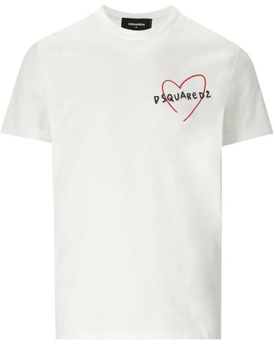 DSquared² Cool Fit Heart T-shirt - Wit