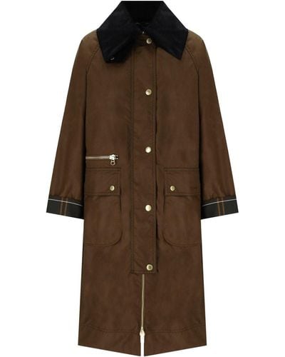 Barbour Townfield Wax Long Jacket - Brown