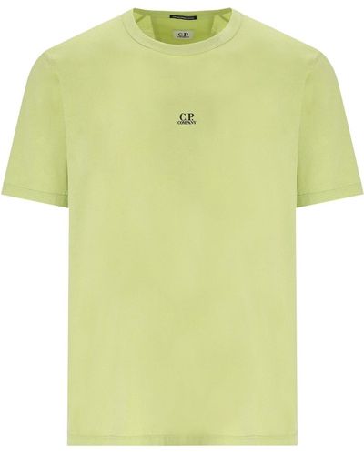 C.P. Company Light Jersey 70/2 White Pear T-shirt - Geel