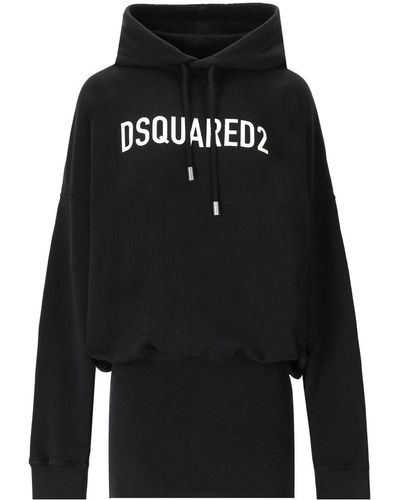 DSquared² Black Hooded Dress