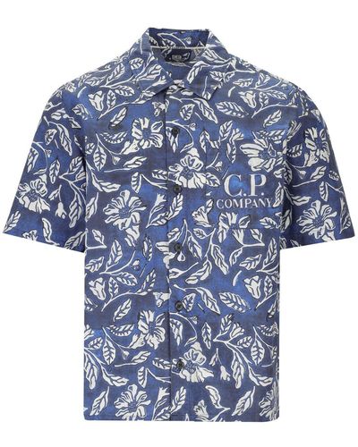 C.P. Company Camisa con flores - Azul