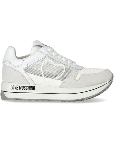 Love Moschino Weiss mesh sneaker - Weiß