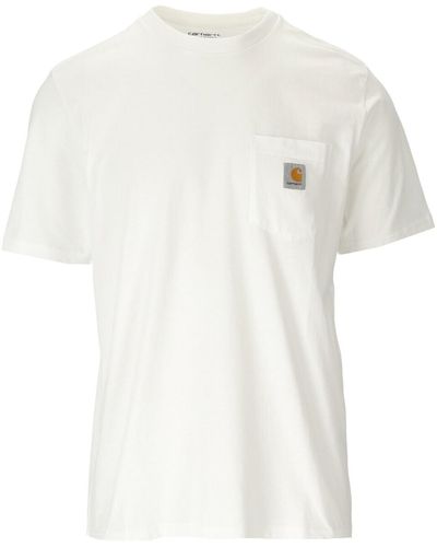 Carhartt T Shirt 'Pocket' Con Etichetta Logo - Bianco