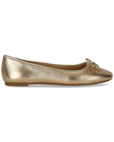 Michael Kors Nori Gold Ballet Flat Shoe - Brown