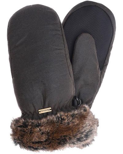 Barbour Olive Gloves With Faux Fur - Blue