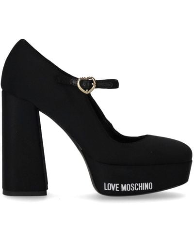 Love Moschino Zapato de tacón plataforma en lycra - Negro