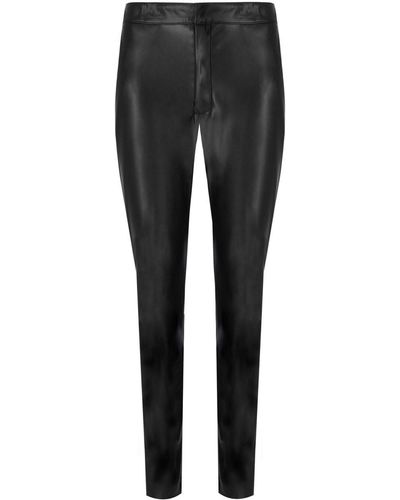 Twin Set Pantalon en faux cuir - Noir