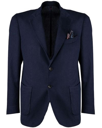Santaniello Single-breasted Suit Jacket - Blue