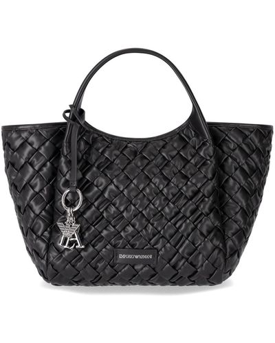 Emporio Armani Woven Handbag - Black