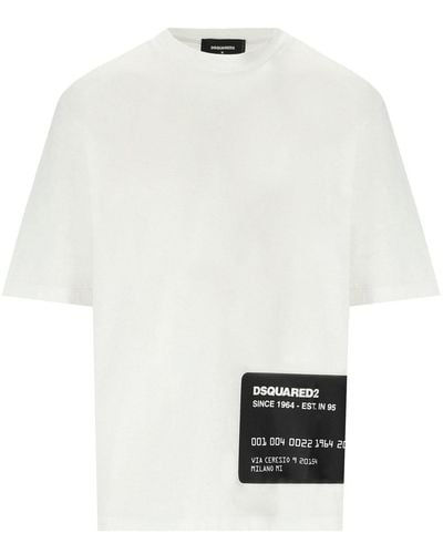 DSquared² Loose Fit Bedrukt T-shirt - Wit
