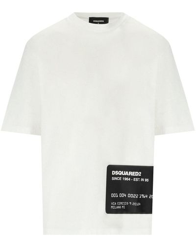 DSquared² Loose fit weisses bedrukt t-shirt - Weiß