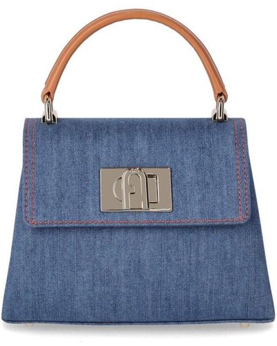 Furla 1927 mini denim e handtasche - Blau