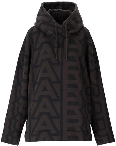 Marc Jacobs The monogram oversized holzkohle schwarz hoodie