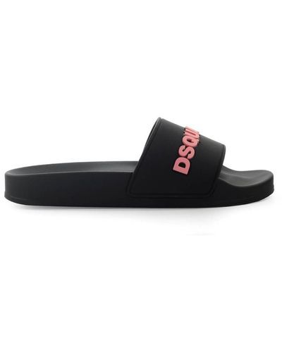 DSquared² Logo Pink Slide - Black