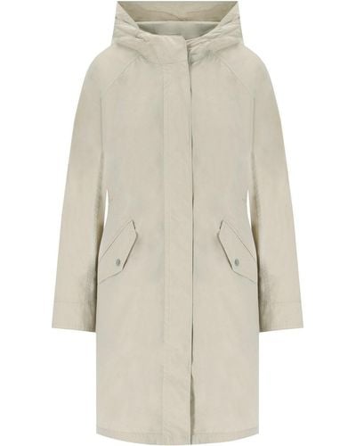 Woolrich Long Summer Light Oak Parka - White