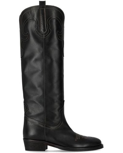 Via Roma 15 Venice High Texan Boot - Black