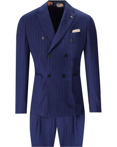 Bob Pinstripe Suit - Blue