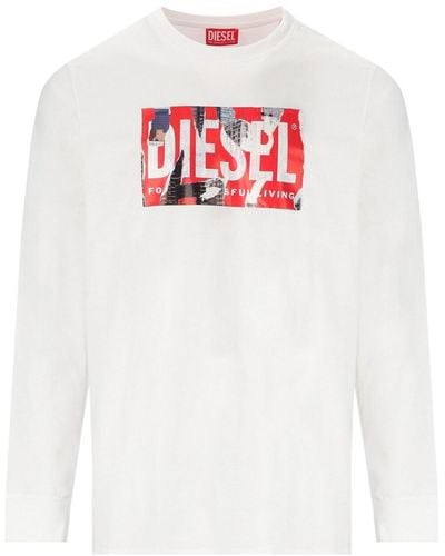 DIESEL T-just-ls-l6 White Long Sleeved T-shirt
