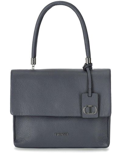 Twin Set Blue Shopping Bag - Gray