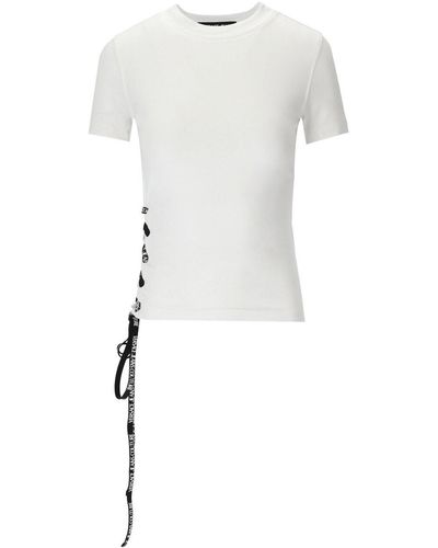 Versace Jeans Couture T-shirt Met Veters - Wit