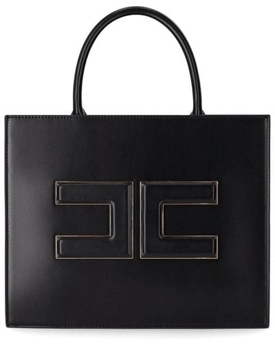 Elisabetta Franchi Handbag With Logo - Black