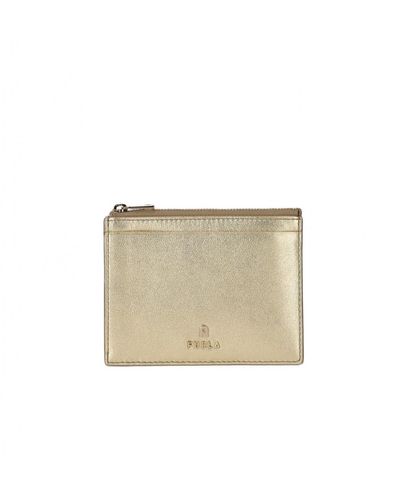 Furla Camelia L Gold Card Holder - Natural