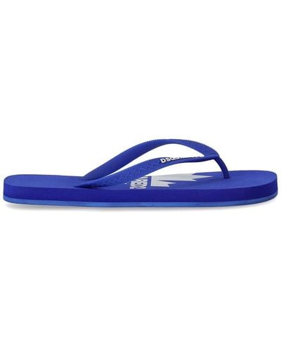 DSquared² Electric Blue Flip Flops With Logo