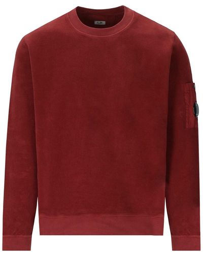 C.P. Company Brushed Diagonal Fleece Ketchup Sweatshirt - Rood