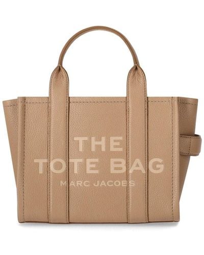 Marc Jacobs The Leather Small Tote Camel Handtas - Naturel