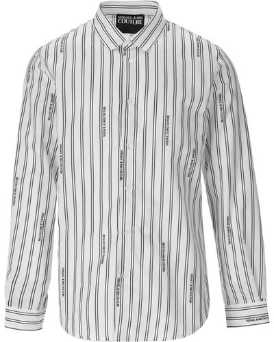 Versace Camisa logo stripes blanca - Blanco
