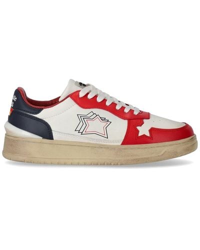 Atlantic Stars Hokutoc White Sneaker - Red