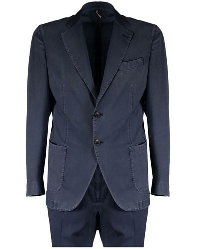 Santaniello Washed-effect Suit - Blue