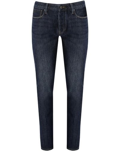 Emporio Armani J75 Donker Jeans - Blauw