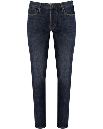 Emporio Armani J75 dunkele jeans - Blau