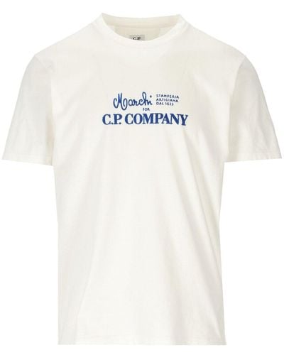 C.P. Company C.P. Jersey de la compañía Graphic Off White T Shirt - Blanco