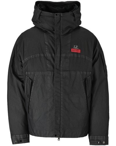 C.P. Company Gore G-type Dark Gray Hooded Jacket - Black