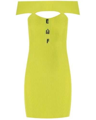 Elisabetta Franchi Cedar Knitted Cut-Out Dress - Green