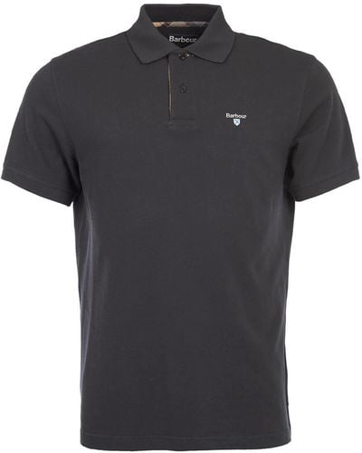 Barbour Tartan Pique Polo Shirt - Black