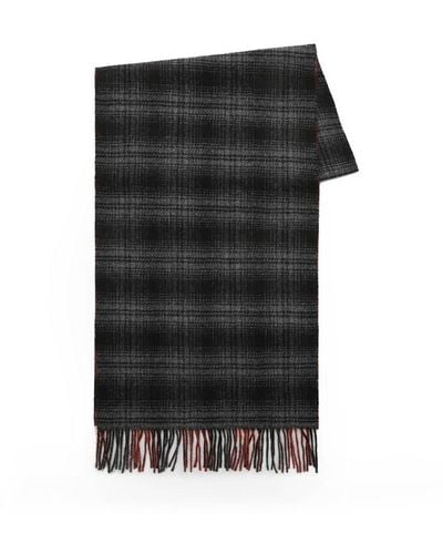 Woolrich Double Wool Check Scarf - Black