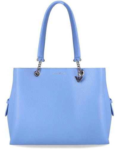 Emporio Armani Charm hellblaue shoppertasche