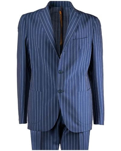 Santaniello Il VIAGGIATORE Pinstripe Suit - Blue