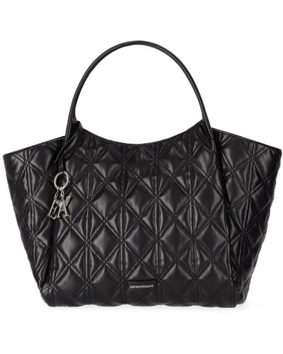 Emporio Armani Quilted Shopping Bag - Black