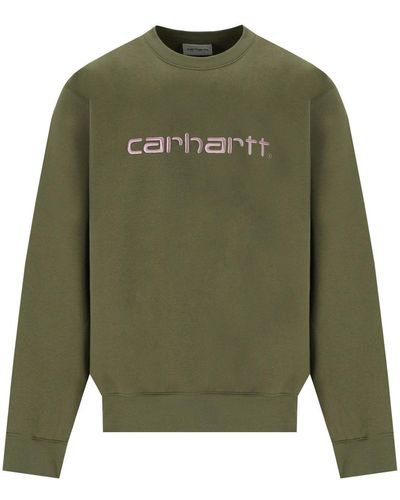 Carhartt Military Sweatshirt Met Logo - Groen