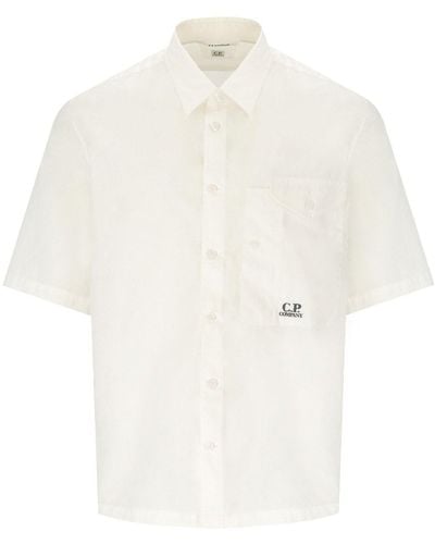 C.P. Company Camicia con taschino panna - Bianco