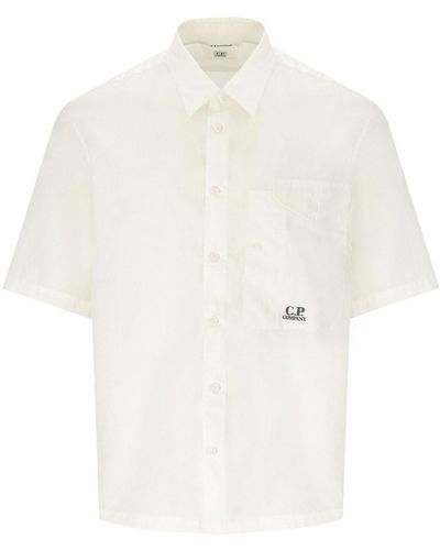 C.P. Company Creme Overhemd Met Zak - Wit